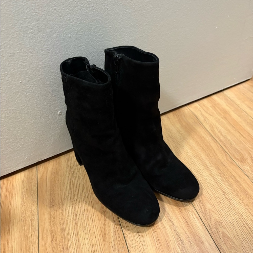 Aldo Black Faux Suede Booties